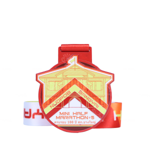 NUDPOB BANGYAI MINI HALF MARATHON เหรียญรางวัลซิงค์อัลลอยโลหะ สีชุบอื่นๆ
